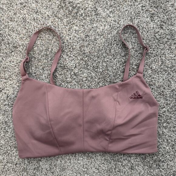 Adidas Sports Bra Womens Small Purple HF2868 Adjustable Straps Athletic Yoga Top - Picture 1 of 6